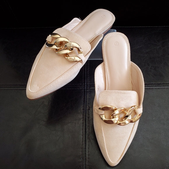 NWOB Pointed Toe Flat Loafers Slides - Size 7 - Picture 8 of 8